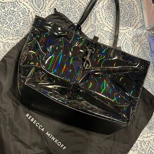 ✨BNWT✨ Holographic Rebecca Minkoff Megan Nylon Tote